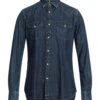 ALLEY DOCKS 963 Blue Men‘s Denim Shirt -VibeWear Store 10032892ss 14 f