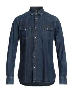 ALLEY DOCKS 963 Blue Men‘s Denim Shirt
