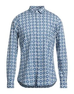 CALIBAN Blue Men‘s Patterned Shirt