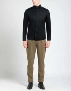 QUEENSWAY Black Men‘s Solid Color Shirt -VibeWear Store 10040354nl 14 r