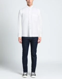 CELLINI White Men‘s Linen Shirt -VibeWear Store 10044009xt 14 r