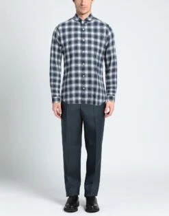 TINTORIA MATTEI 954 Blue Men‘s Solid Color Shirt -VibeWear Store 10050145de 14 r