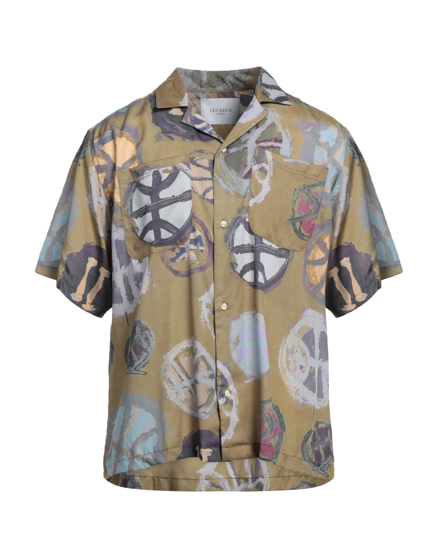LES DEUX Military Green Men‘s Patterned Shirt 3 LES DEUX Military Green Men‘s Patterned Shirt