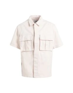 ARTE Antwerp Peter Detail Pocket Cream Men‘s Solid Color Shirt