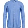 MP MASSIMO PIOMBO Blue Men‘s Linen Shirt