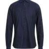 AGLINI Midnight Blue Men‘s Solid Color Shirt -VibeWear Store 10179267cl 14 f