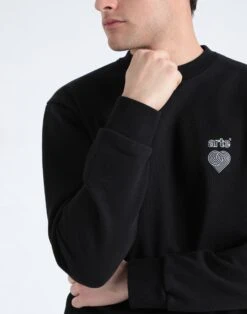 ARTE Antwerp Conrad Heart Logo Crewneck Black Men‘s Sweatshirt -VibeWear Store 10188268uw 14 e