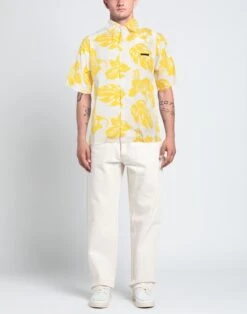 PRADA Yellow Men‘s Patterned Shirt -VibeWear Store 10221984jp 14 r