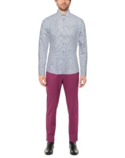 GREY DANIELE ALESSANDRINI White Men‘s Patterned Shirt -VibeWear Store 12657129ew 14 r