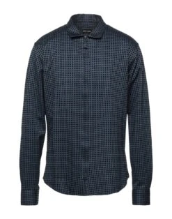 GIORGIO ARMANI Midnight Blue Men‘s Checked Shirt