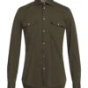 MANUEL RITZ Military Green Men‘s Solid Color Shirt