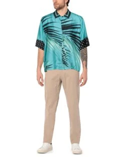 DOLCE & GABBANA Turquoise Men‘s Patterned Shirt -VibeWear Store 12735674bs 14 r