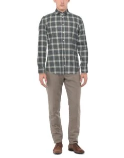 BASTONCINO Military Green Men‘s Checked Shirt -VibeWear Store 12749352kp 14 r