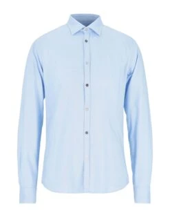 AGLINI Sky Blue Men‘s Solid Color Shirt