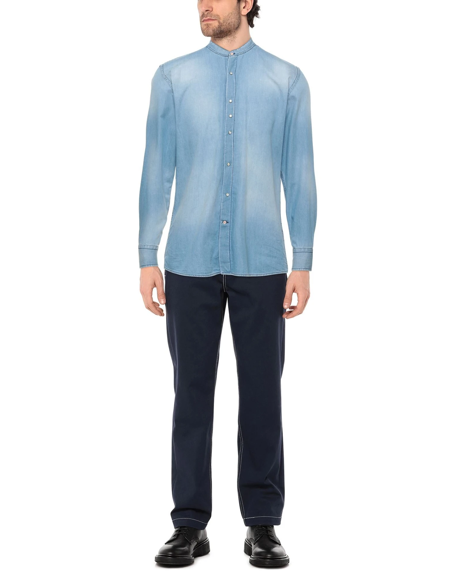 PMDS PREMIUM MOOD DENIM SUPERIOR Blue Men‘s Denim Shirt 4 PMDS PREMIUM MOOD DENIM SUPERIOR Blue Men‘s Denim Shirt - Image 2