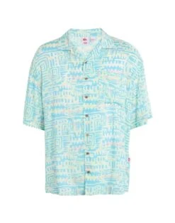 QUIKSILVER X STRANGER THINGS QS Camicia The Argyle Shirt Light Green Men‘s Patterned Shirt
