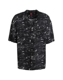 QUIKSILVER X STRANGER THINGS QS Camicia Veinscose Shirt Black Men‘s Patterned Shirt