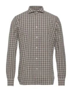 GIAMPAOLO Dove Grey Men‘s Checked Shirt