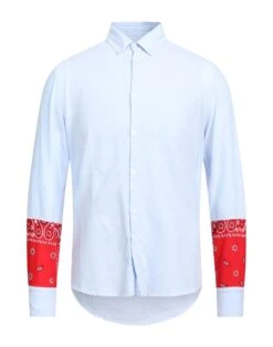 FRONT STREET 8 Sky Blue Men‘s Patterned Shirt