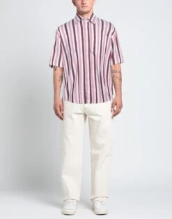 AMI ALEXANDRE MATTIUSSI Pink Men‘s Striped Shirt -VibeWear Store 12987759pc 14 r
