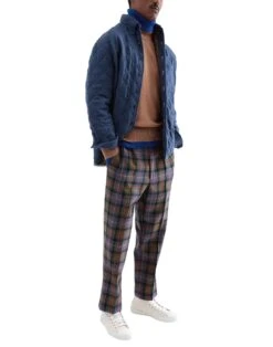 LC23 CHECK TR Green Men‘s Casual Pants -VibeWear Store 13522105tk 14 e