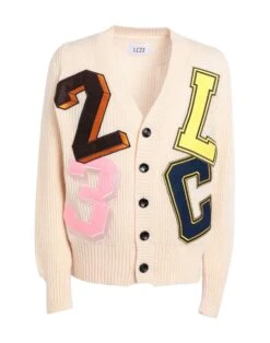 LC23 PRINTED IRISH SWEATER Sand Men‘s Cardigan