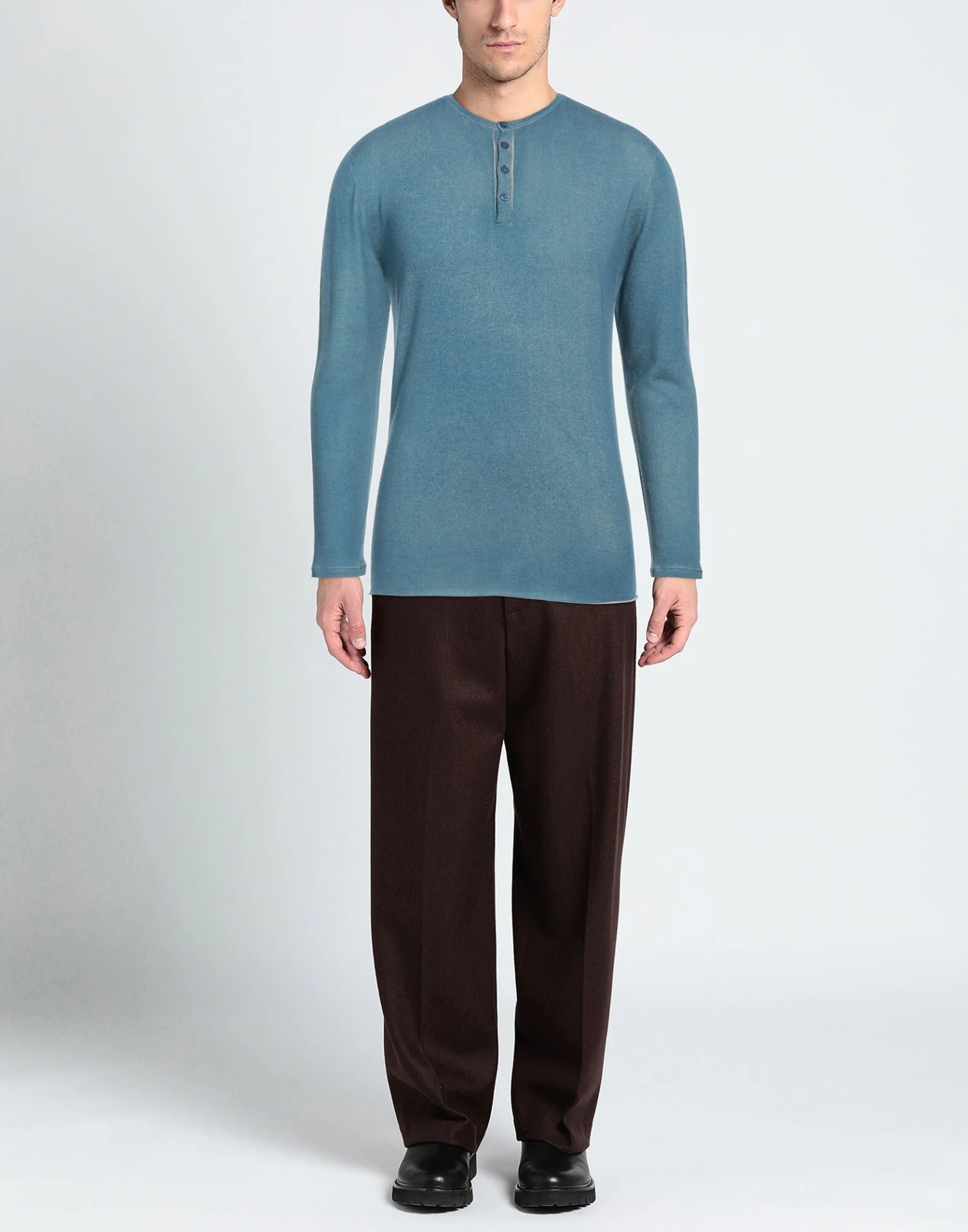 MAJESTIC FILATURES Pastel Blue Men‘s Cashmere Blend 4 MAJESTIC FILATURES Pastel Blue Men‘s Cashmere Blend - Image 2