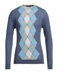 DANIELE ALESSANDRINI HOMME Slate Blue Men‘s Sweater