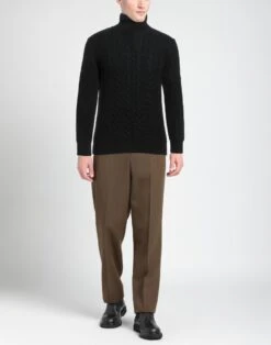 ROBERTO COLLINA Black Men‘s Turtleneck -VibeWear Store 14352011et 14 r