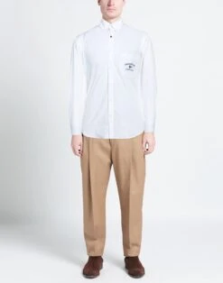 Paul&Shark PAUL & SHARK White Men‘s Solid Color Shirt -VibeWear Store 38978206jv 14 r