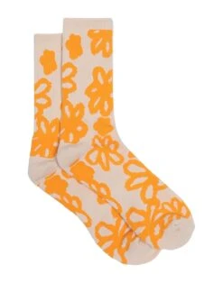 BUTTER GOODS Flower Socks Cream Men‘s