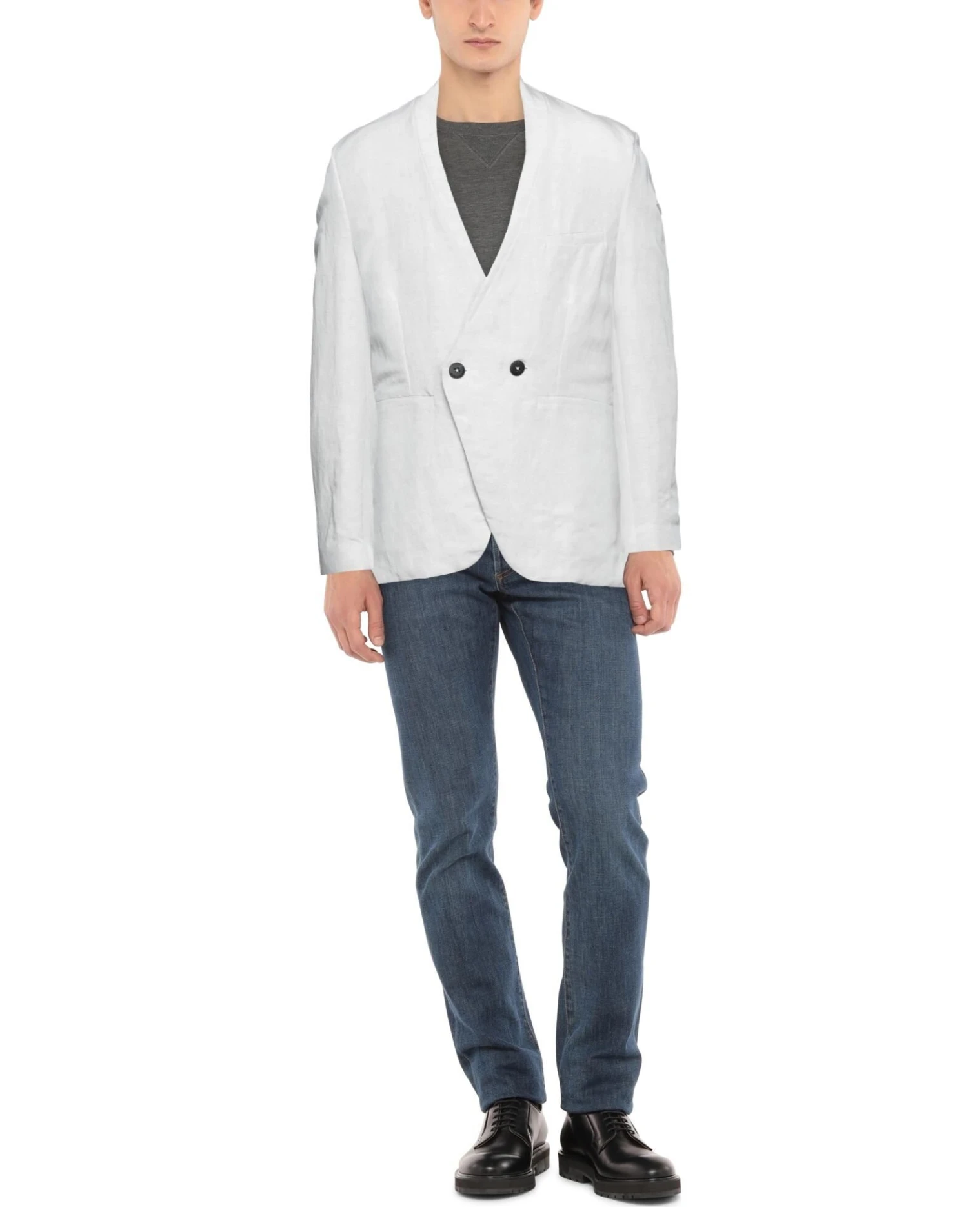 NOSTRASANTISSIMA Light Grey Men‘s Blazer 4 NOSTRASANTISSIMA Light Grey Men‘s Blazer - Image 2