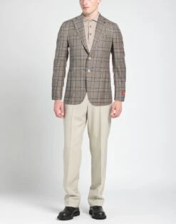 ISAIA Khaki Men‘s Blazer -VibeWear Store 49824322nk 14 r