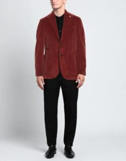 LUIGI BIANCHI Mantova Brick Red Men‘s Blazer -VibeWear Store 49842553ds 14 r