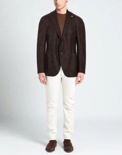 LUIGI BIANCHI Mantova Brown Men‘s Blazer 5 LUIGI BIANCHI Mantova Brown Men‘s Blazer -VibeWear Store 49870092md 14 r